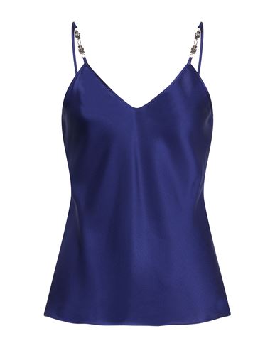 Max Mara Studio Woman Top Bright Blue Size 10 Acetate, Viscose