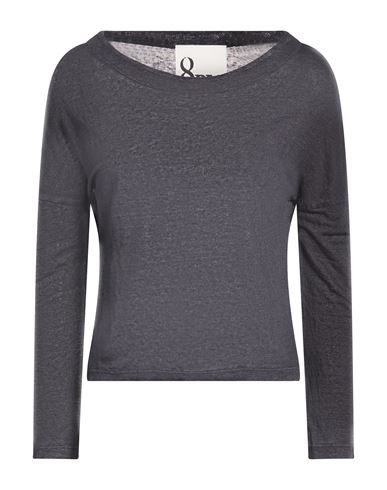 8pm Woman T-shirt Charcoal Size Xxs Linen In Gray