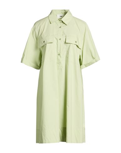 Solotre Woman Mini Dress Light Green Size 8 Cotton