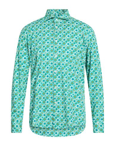Grey Daniele Alessandrini Man Shirt Emerald Green Size 16 ½ Cotton