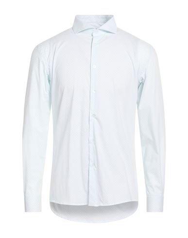 Daniele Alessandrini Homme Man Shirt Turquoise Size 16 ½ Cotton, Elastane In Blue