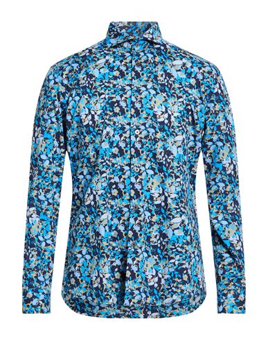 Daniele Alessandrini Homme Man Shirt Azure Size 16 ½ Cotton In Blue