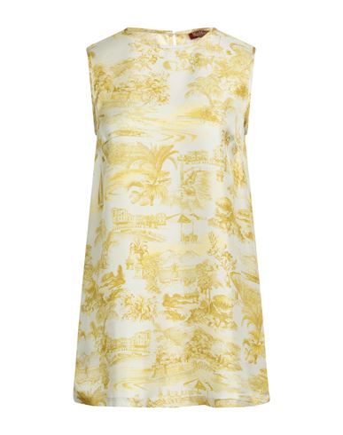 Max Mara Studio Woman Top Yellow Size 10 Silk In Yellow