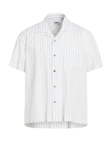 Obey Man Shirt Charcoal Size Xl Cotton In White