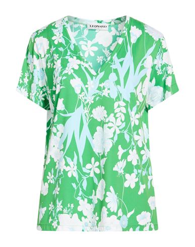 Leonard Paris Woman T-shirt Green Size 16 Polyamide In Multi