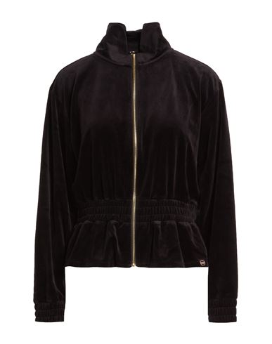 Colmar Woman Sweatshirt Black Size L Cotton, Polyester In Brown