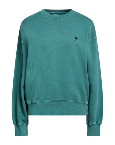 Carhartt Woman Sweatshirt Green Size L Cotton, Elastane