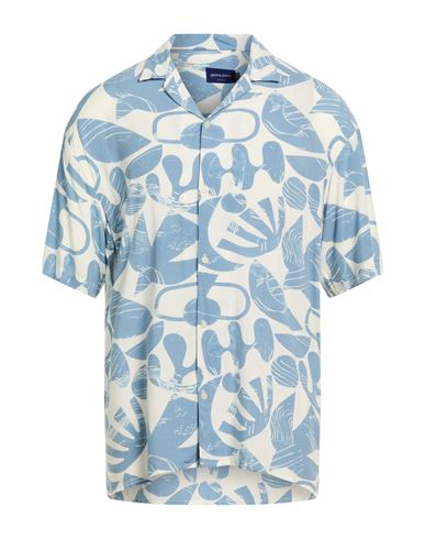 Jack & Jones Man Shirt Pastel Blue Size Xl Viscose