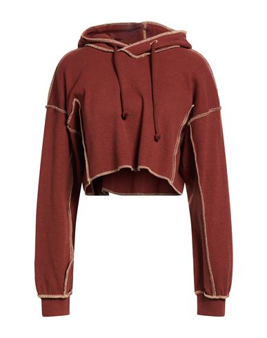 Baserange Woman Sweatshirt Brown Size L Organic Cotton, Hemp, Elastane