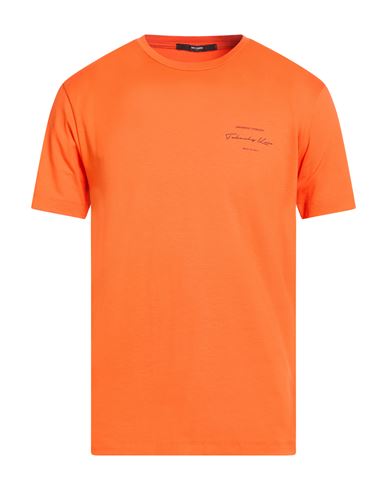 Takeshy Kurosawa Man T-shirt Orange Size L Cotton, Elastane
