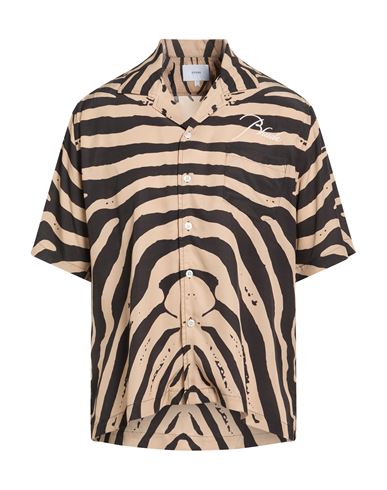 Rhude Man Shirt Sand Size L Silk In Black