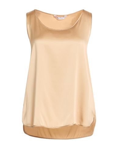 Max Mara Leisure Woman Top Beige Size 12 Silk, Elastane In Neutral
