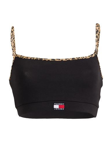 Tommy Jeans Woman Top Black Size L Cotton, Viscose, Elastane In Brown