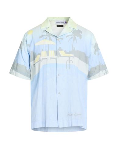 House Of Sunny Man Shirt Light Blue Size L Cotton, Linen