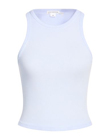 Good American Woman Tank Top Sky Blue Size Xs Cotton, Elastane