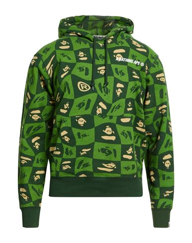 A Bathing Ape Man Sweatshirt Green Size Xl Cotton
