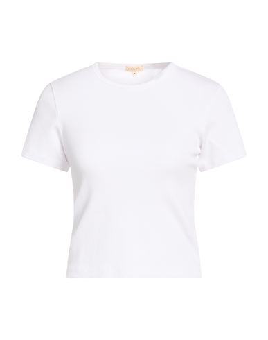 Donni . Woman T-shirt White Size Xl Cotton, Modal, Elastane