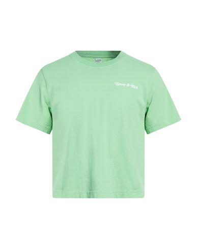 Sporty And Rich Sporty & Rich Man T-shirt Light Green Size Xl Cotton