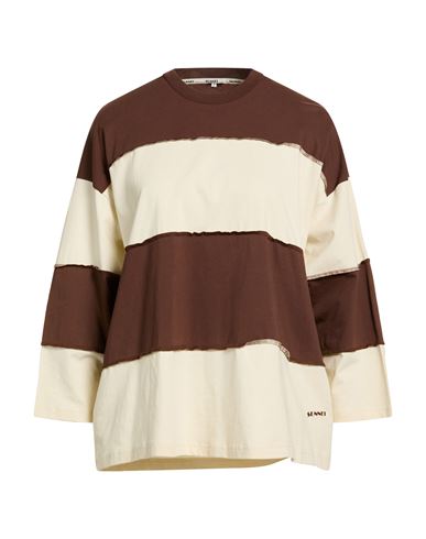 Sunnei Woman T-shirt Chocolate Brown Size L Cotton In Black
