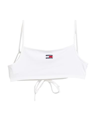 Tommy Jeans Woman Top White Size L Cotton, Elastane