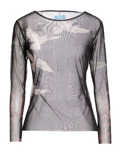 3paradis 3.paradis Woman T-shirt Charcoal Size L Cotton, Elastane In Gray