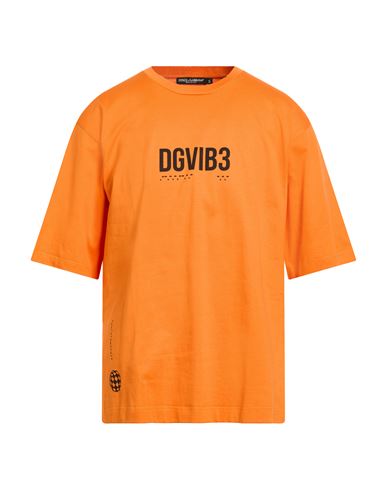 Dolce & Gabbana Man T-shirt Orange Size Xl Cotton