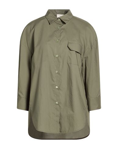 Vicolo Woman Shirt Military Green Size M Cotton