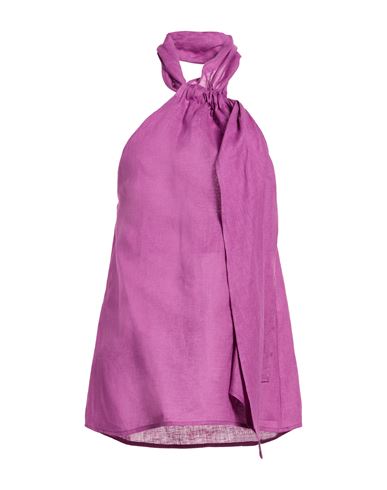 Vicolo Woman Top Mauve Size M Linen In Purple