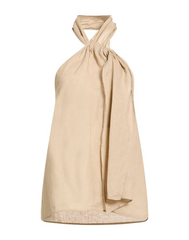 Vicolo Woman Top Beige Size M Linen In Nude