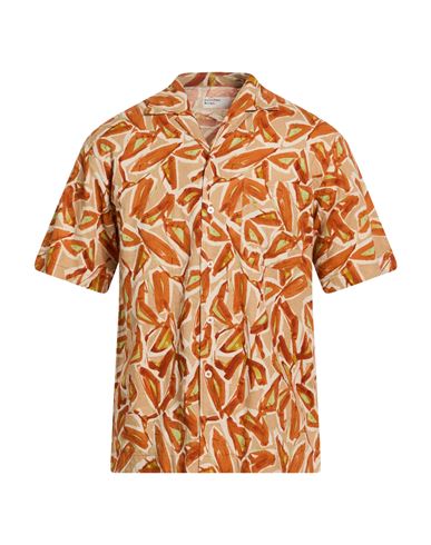 Universal Works Man Shirt Rust Size M Linen, Cotton In Multi