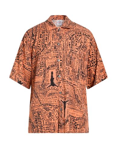 Polar Skate Co . Man Shirt Orange Size Xl Tencel In Brown