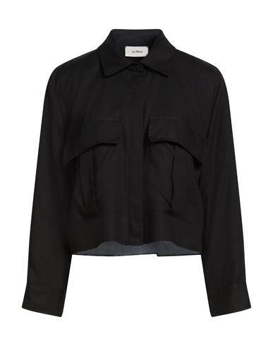 Vicolo Woman Shirt Black Size M Viscose, Linen