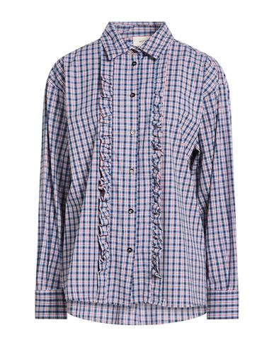 Vicolo Woman Shirt Blue Size M Cotton, Elastane