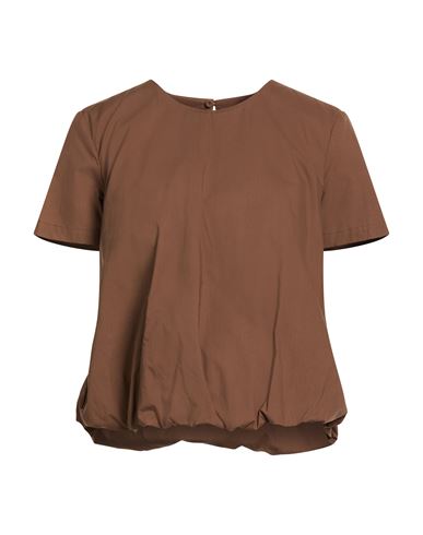 Soallure Woman Top Brown Size 4 Cotton
