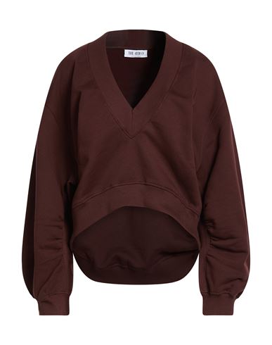 Attico The  Woman Sweatshirt Chocolate Brown Size 10 Cotton, Elastane
