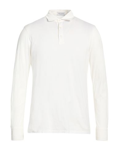 Heritage Man Polo Shirt White Size 44 Cotton