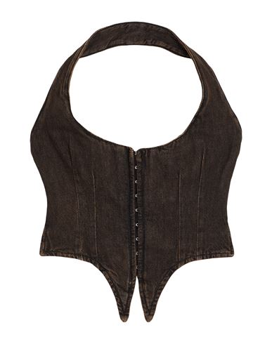 Miaou Woman Top Dark Brown Size L Cotton In Brown