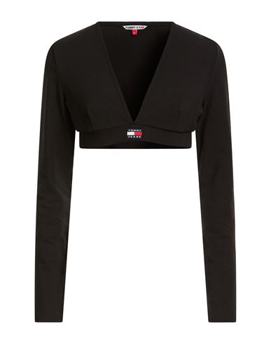Tommy Jeans Woman T-shirt Black Size M Cotton, Elastane
