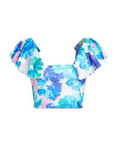 Gaelle Paris Gaëlle Paris Woman Top Bright Blue Size 6 Polyester, Cotton