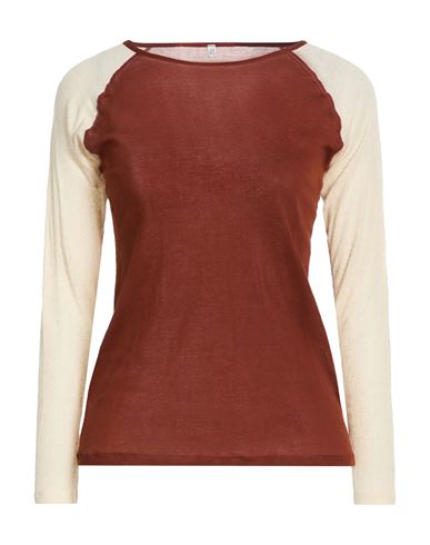 Baserange Woman T-shirt Chocolate Brown Size L Organic Cotton, Hemp