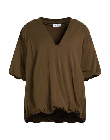 Attico The  Woman T-shirt Military Green Size 4 Cotton