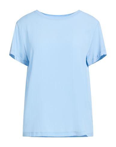 Seventy Venezia Woman Top Azure Size M Cotton, Modal, Acetate, Silk In Brown