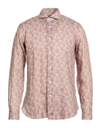 Dandylife By Barba Napoli Man Shirt Brown Size 17 ½ Linen