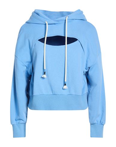 8pm Woman Sweatshirt Sky Blue Size S Cotton, Elastane