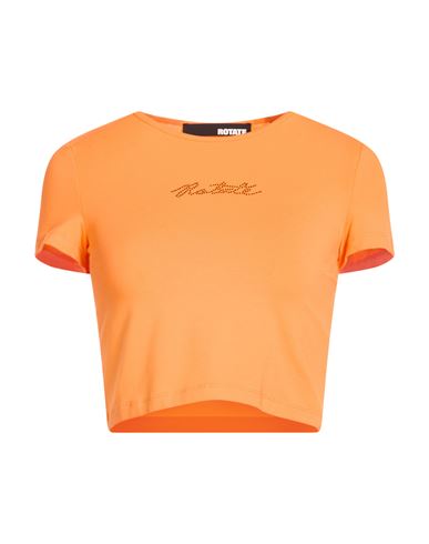 Rotate Birger Christensen Woman T-shirt Orange Size 8 Organic Cotton, Modal, Elastane