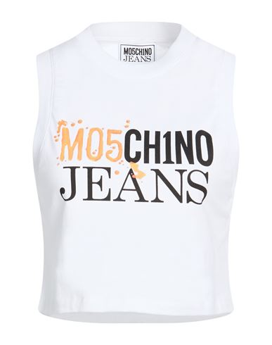 Moschino Jeans Woman T-shirt White Size L Cotton