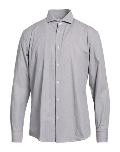 Grey Daniele Alessandrini Man Shirt Charcoal Size 16 Cotton In Brown