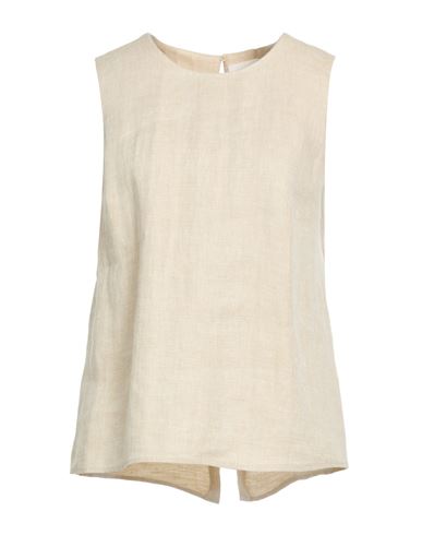 P.a.r.o.s.h P. A.r. O.s. H. Woman Top Beige Size Xl Linen In Sand