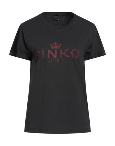 Pinko Woman T-shirt Black Size M Cotton In Black