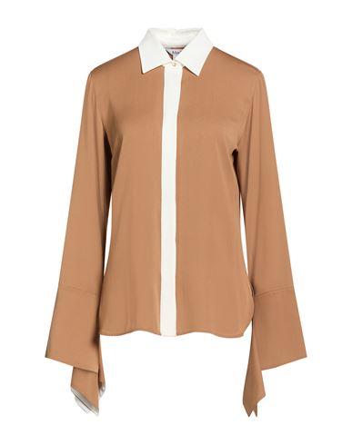 Max Mara Woman Shirt Camel Size 10 Silk In Sand